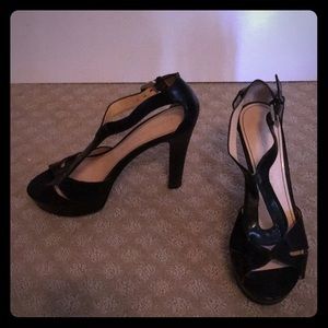 Marc Fisher 4.5” open toe platform heels